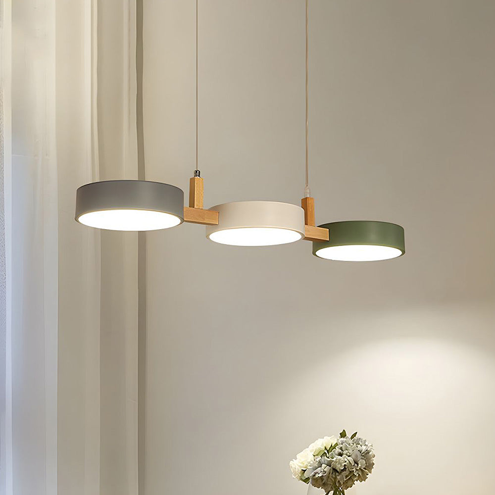 Contemporary Metal Cylinder Multi Light Nordic Pendant Light