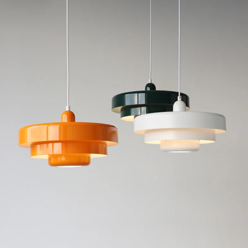 Retro Tiered Pendant Light – Colourful Statement Lighting for Modern Interiors