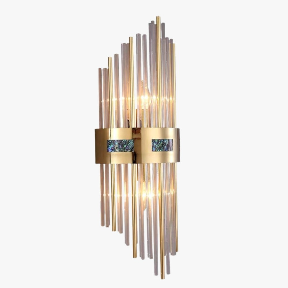 Luxury Gold Vertical Wall Light with Crystal Rods