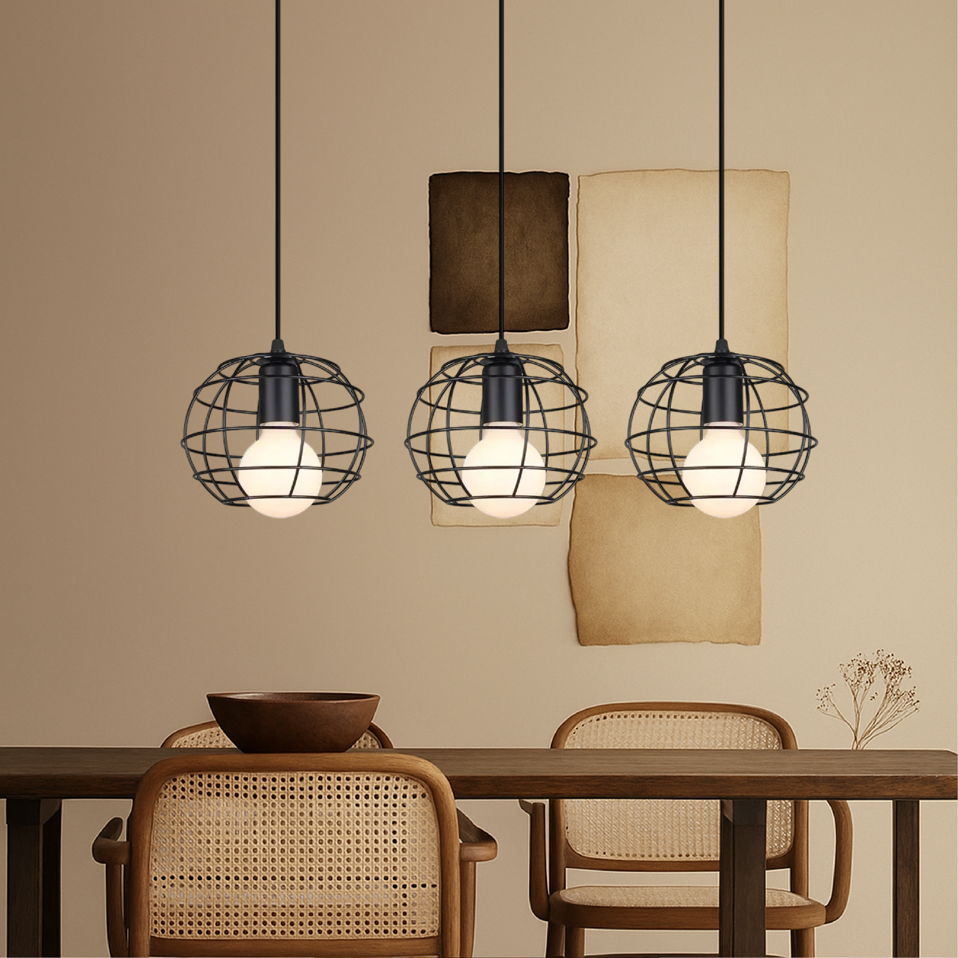 Nuo Dining Table 3-Head Pendant Light