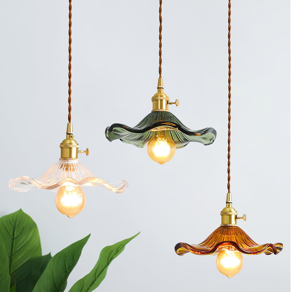 Vintage Green Glass Pendant Light – Retro Hanging Lamp