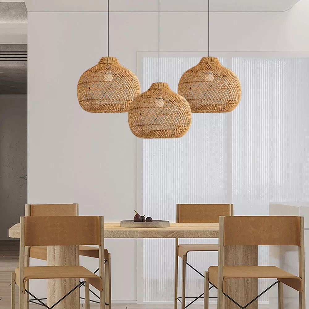 Handmade Wicker Basket Rattan Pendant Light