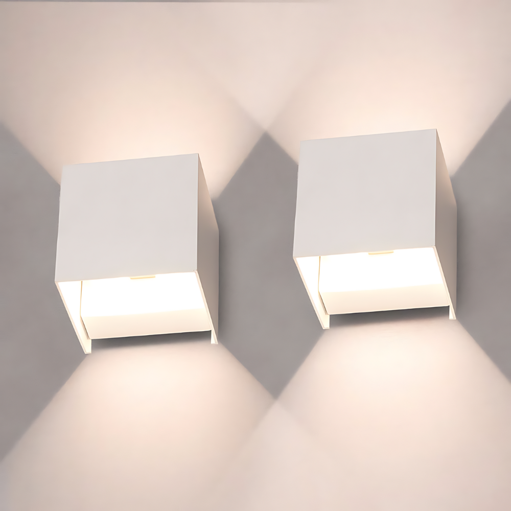 Modern Outdoor Wall Light – Black LED Up & Down Facade Lamp