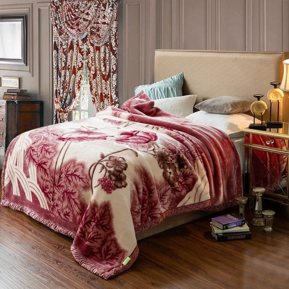 Double Layered Fluffy Weighted Blanket | Cozy Quilted Throw for Winter Bedding