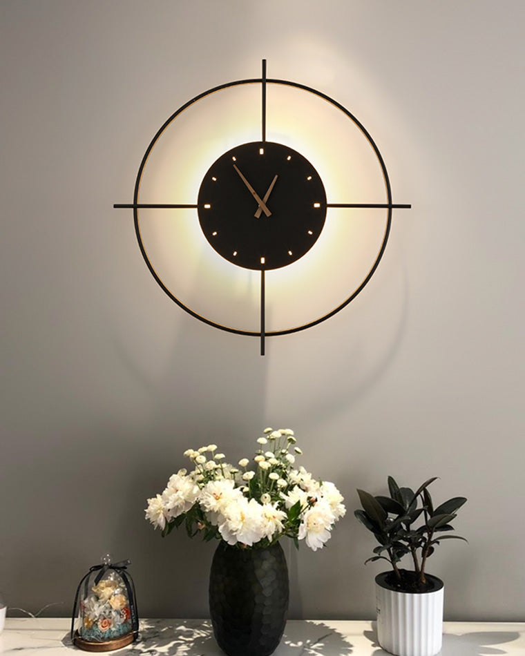 Modern Wall Clock with Backlight – Black LED Clock Design