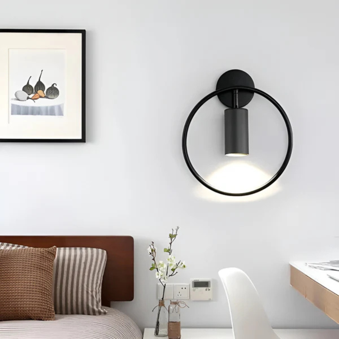 Modern Black Circle Wall Light – Minimalist Wall Lamp