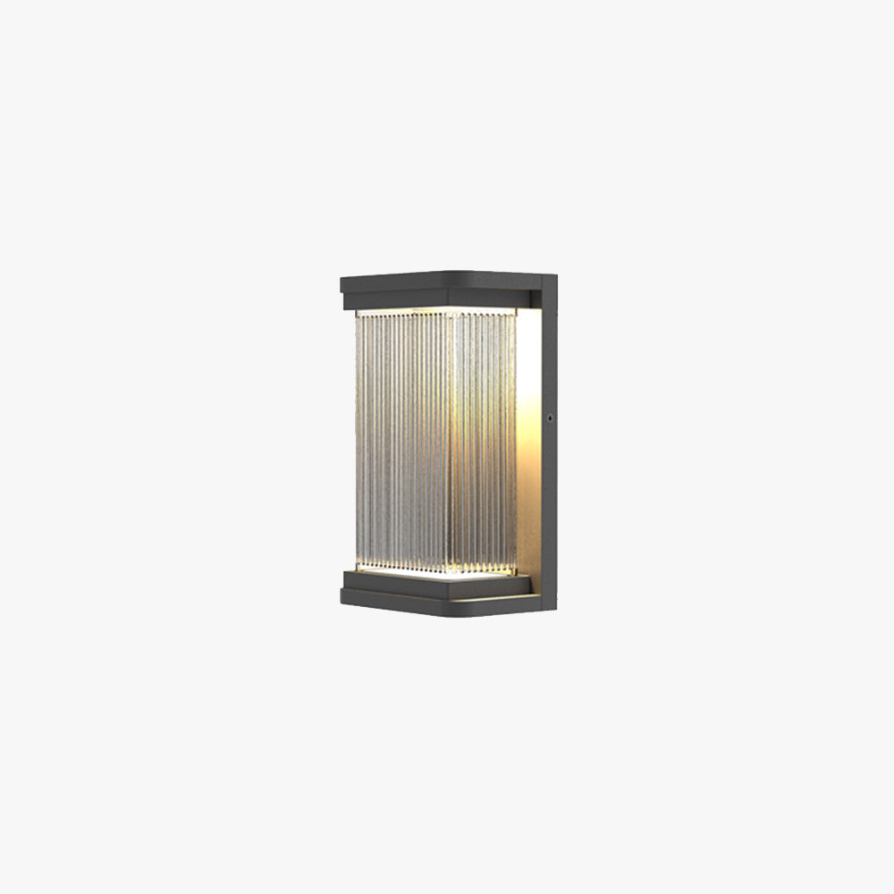 Modern Outdoor Wall Light with Ribbed Glass | Waterproof LED