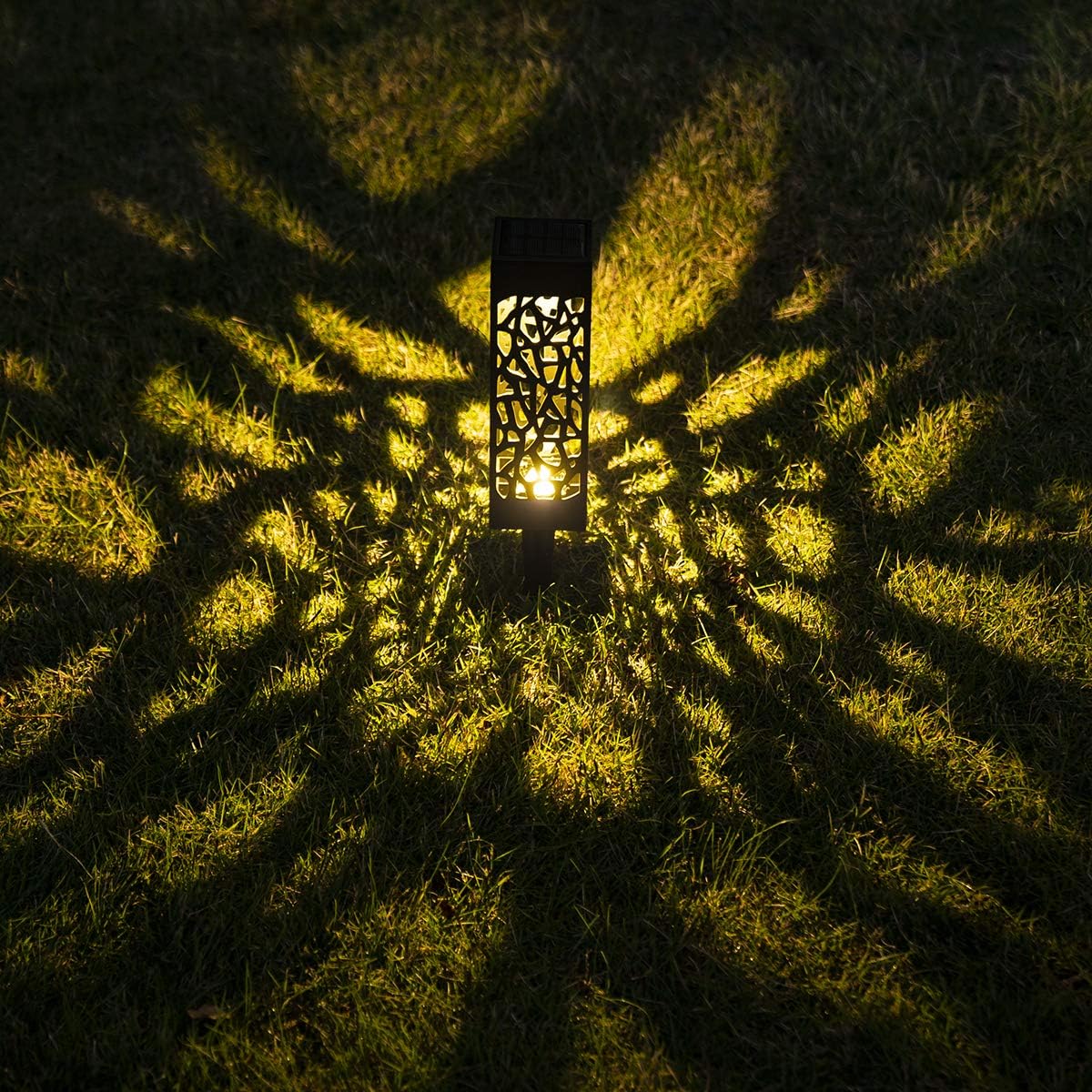 Decorative Solar Garden Light – Outdoor LED Lantern with Cutout Pattern