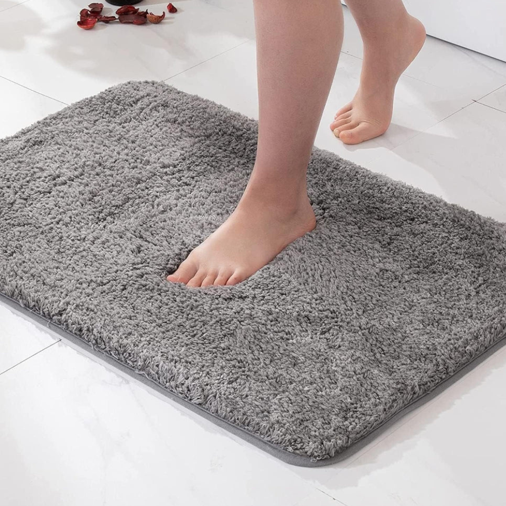 Bathroom Soft Plush Bath Rug | Highly Absorbent Non Slip Design