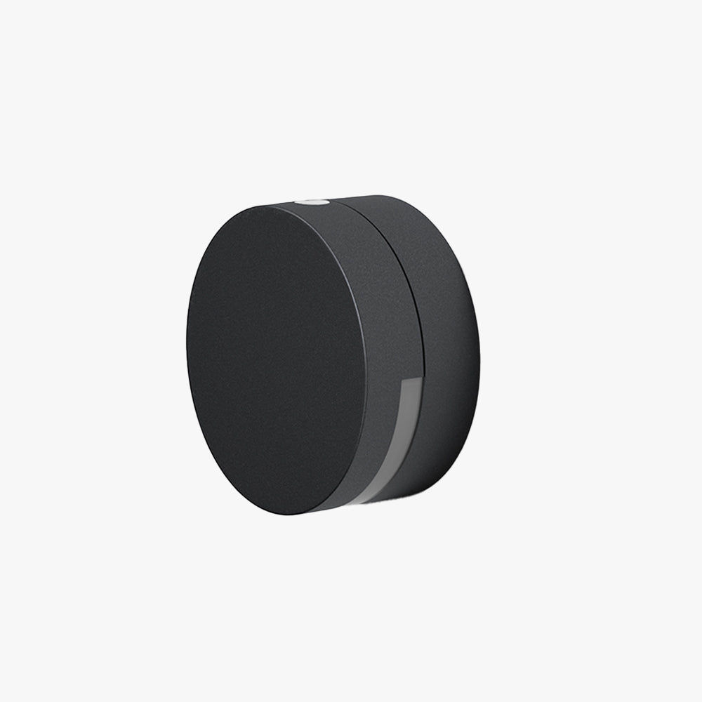 Modern Up & Down Outdoor LED Wall Light – Black Cylinder Design