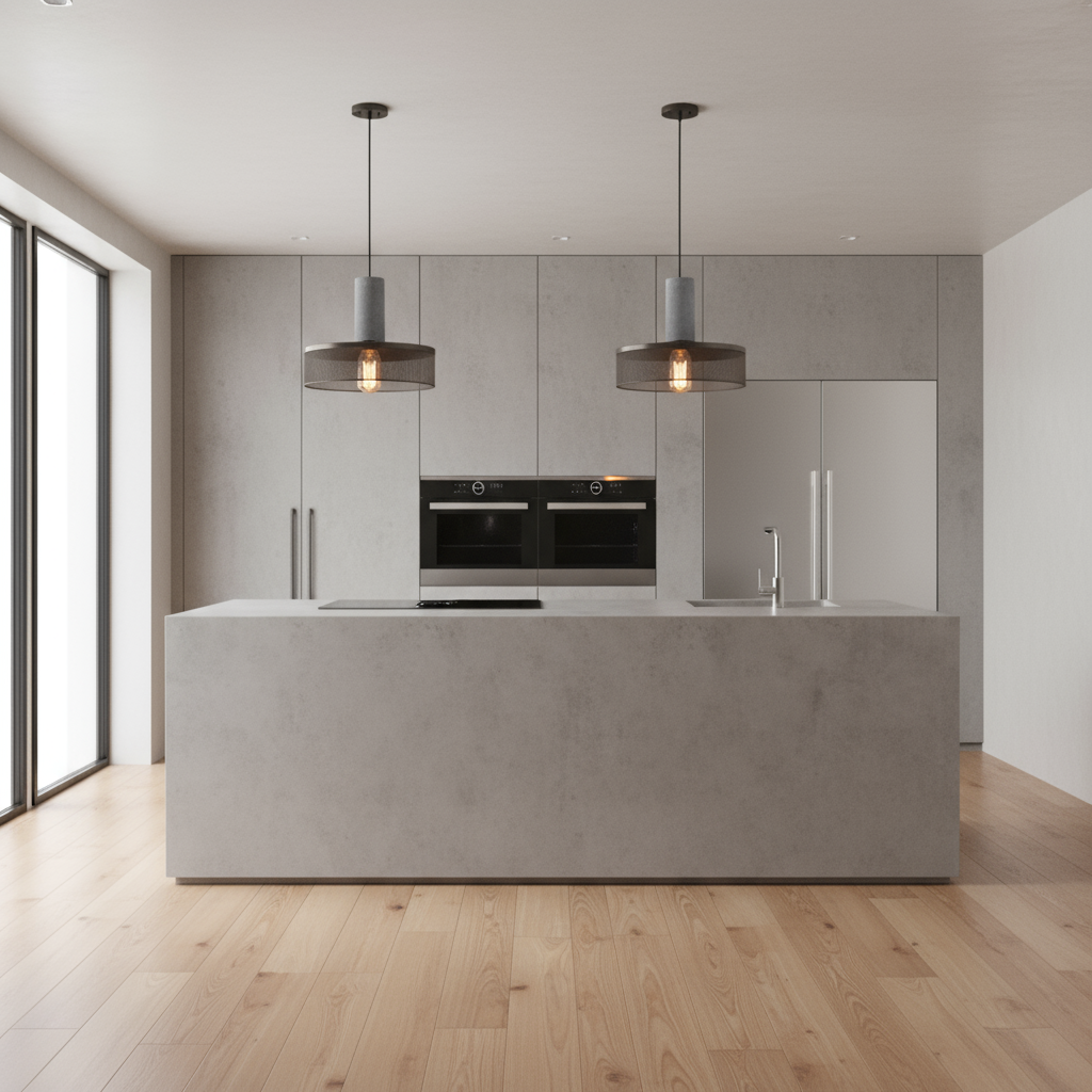 Industrial Mesh Pendant Light – Concrete & Metal Design