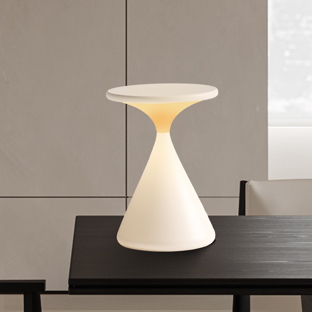 Modern Hourglass LED Table Lamp – Rechargeable & Dimmable