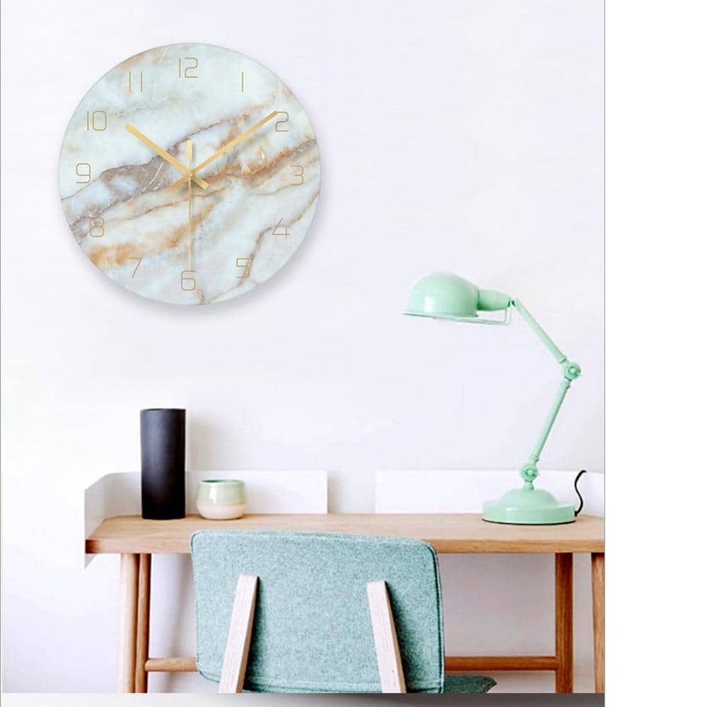 Marble Effect Wall Clock – Elegant Number Design