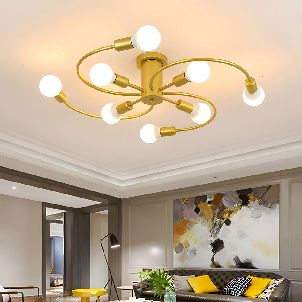 Light Luxury Multi-Head Living Room Ceiling Light