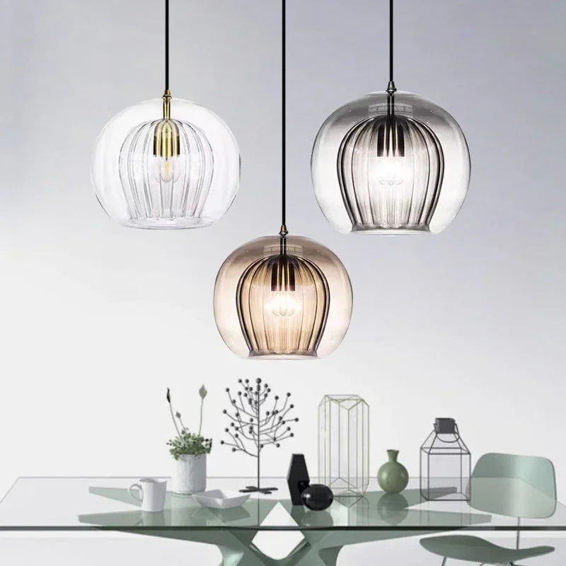 Modern Smoked Glass Pendant Light – Elegant Cluster Ceiling Fixture