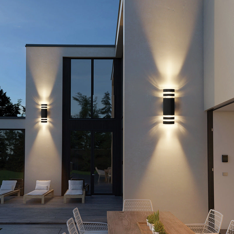 Modern Outdoor Wall Light with Up & Down LED Illumination