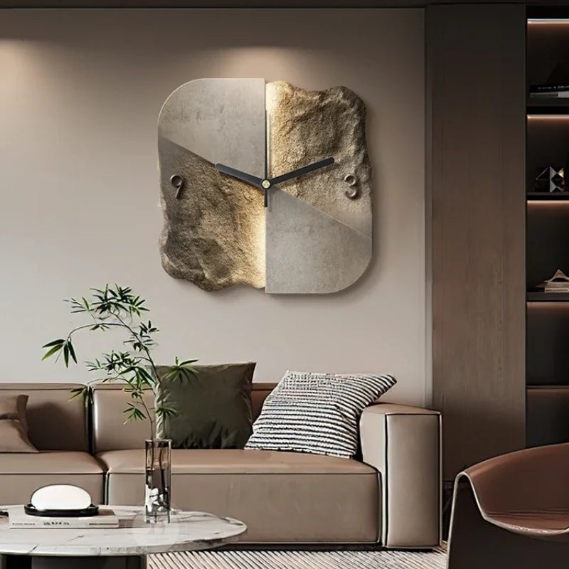 Stone Texture Wall Clock with Silent Movement – Modern Statement
