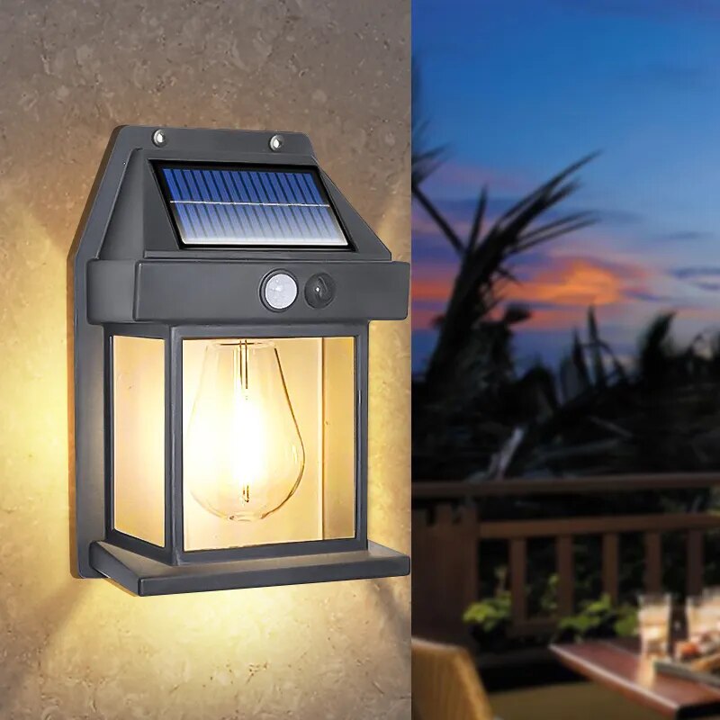 Solar Wall Light with Motion Sensor – Outdoor LED Lantern