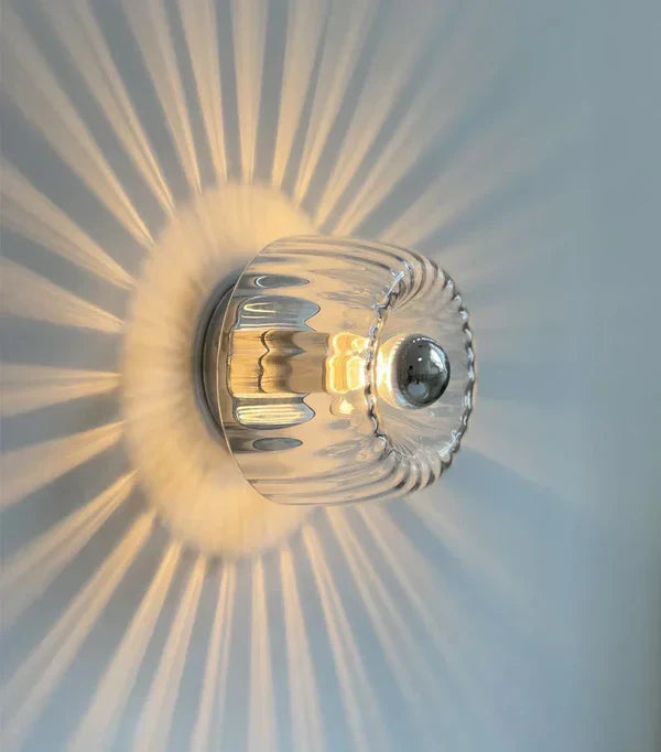 Radiant Glass Wall Light – Modern Ripple Effect Fixture