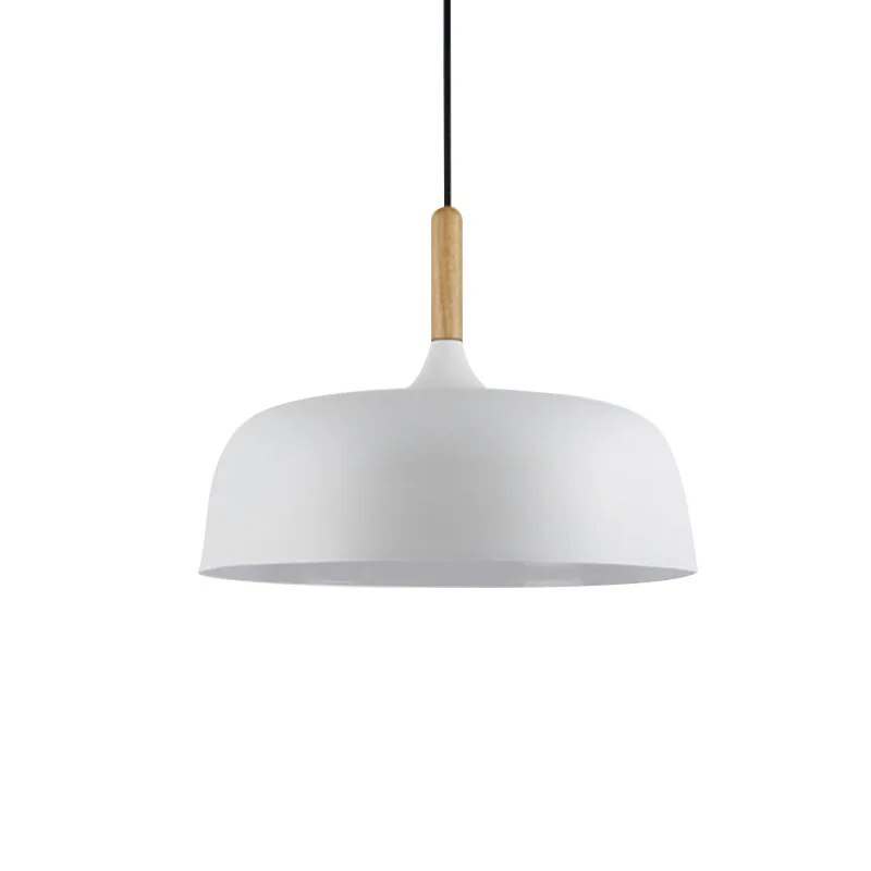 Modern Black Pendant Light with Wooden Detail – Nordic Ceiling Fixture