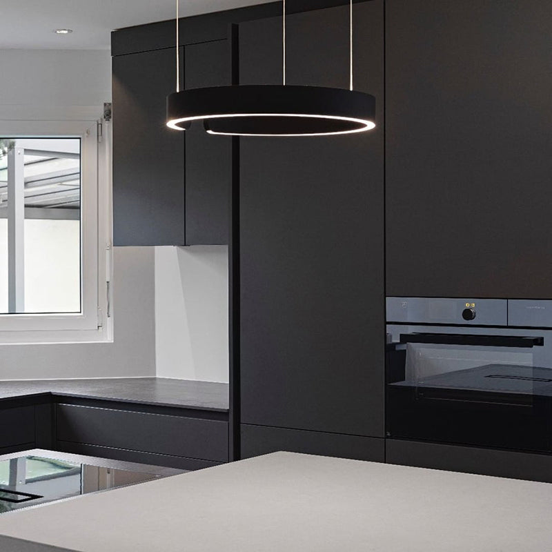 Dual Ring LED Pendant Light – Contemporary Elegance in Floating Form