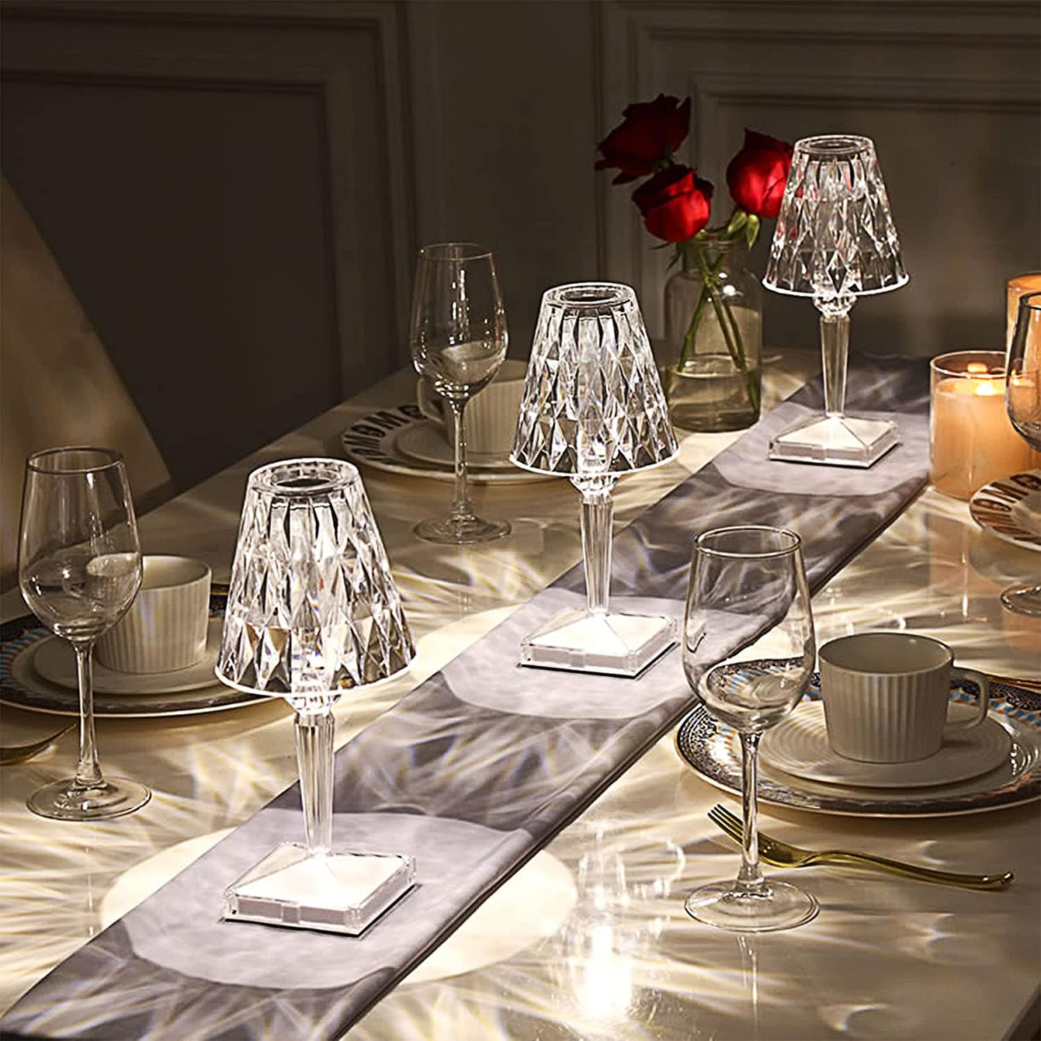 LED Crystal Table Lamp – Elegant Decorative Touch Light for Dining & Ambience