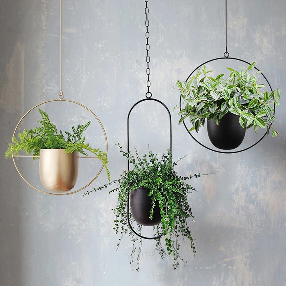 Geometric Metal Hanging Planter